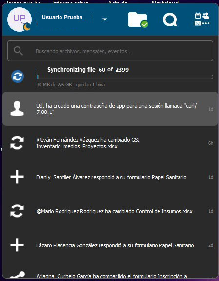 Figure 20 Synchronizing files. 
