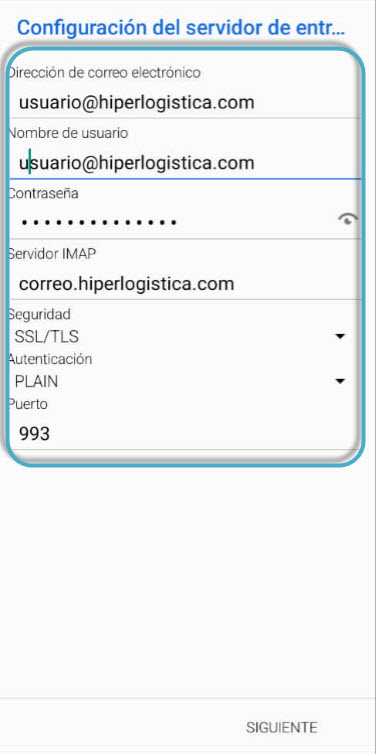 Figure 6 Incoming Server Configuration. 