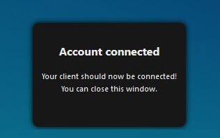 Figure 15 Account connected. 