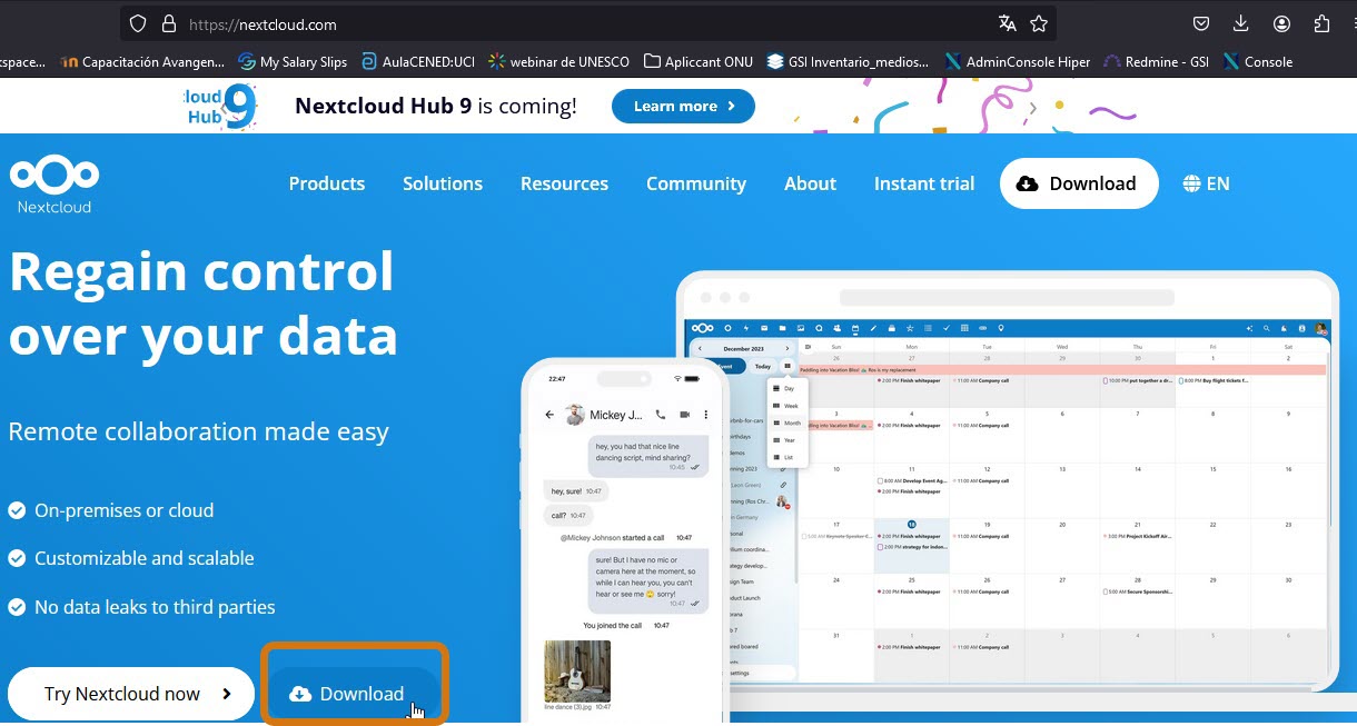 Figure 2 Download NextCloud. 