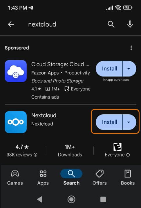Figure 1 Install the app. 