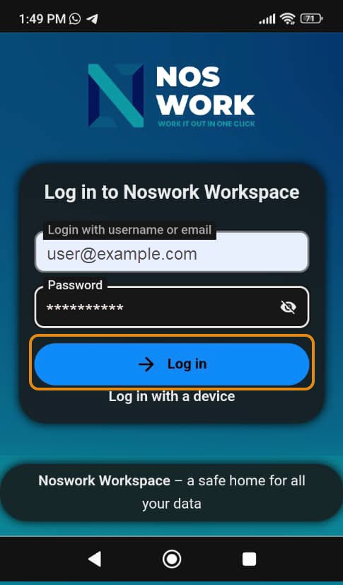 Figure 5 Log in.