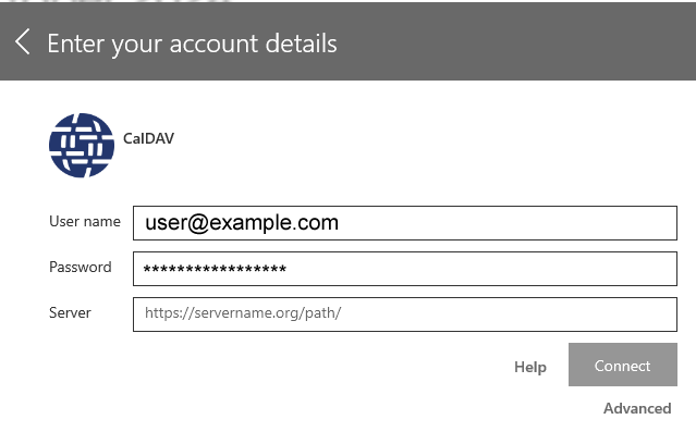 Figure 3 Enter your account details. 