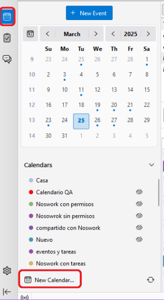 Calendar section image in Thunderbird