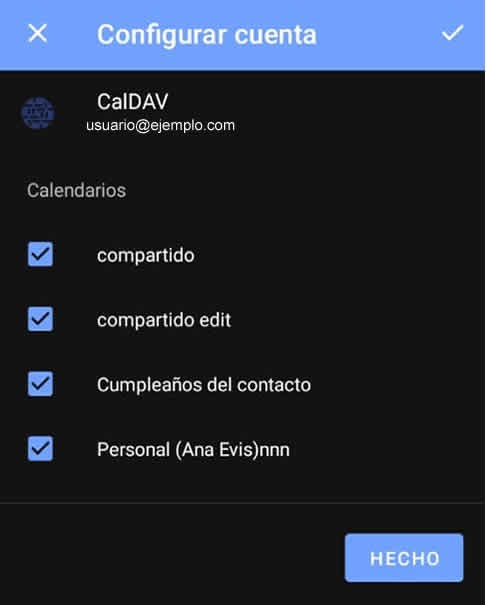 Figure 6 Sincronizar calendarios. 
