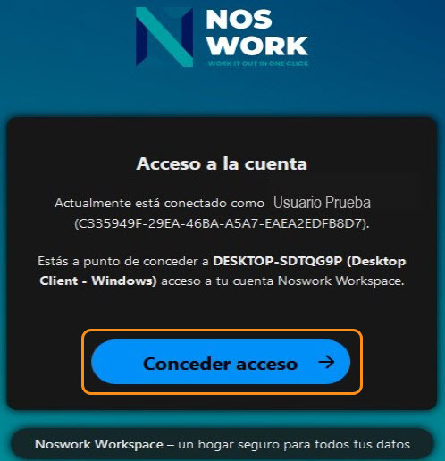 Figure 14 Conceder acceso. 