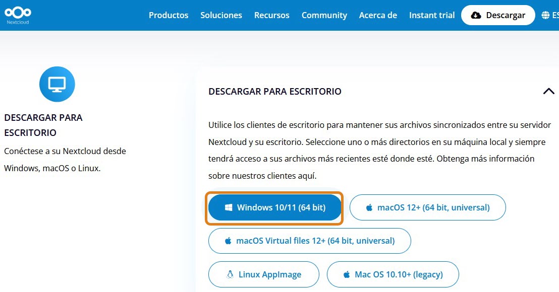 Figure 3 Descargar la versión de escritorio para Windows. 