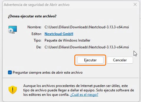 Figure 5 Ejecutar el archivo. 